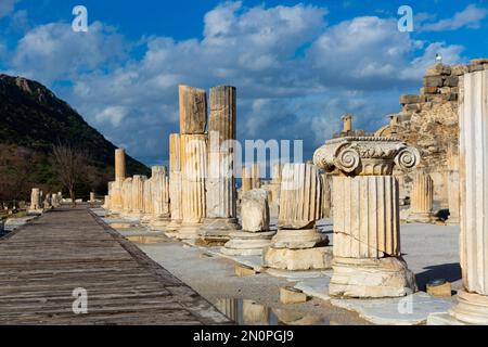 Archäologische Ruinen von Odeon oder kleines Theater in der Nähe der staatlichen Agora in Ephesus, Türkei bei Selcuk Stockfoto