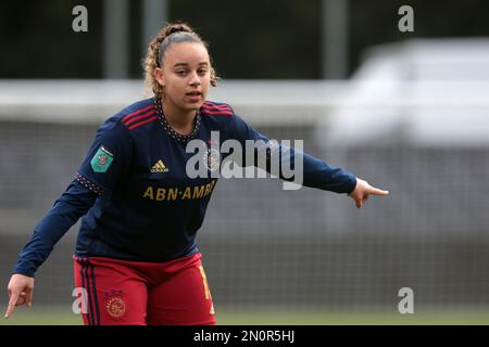 EINDHOVEN - Chasity Grant of Ajax Women während des niederländischen Eredivisie Women's Match zwischen PSV und Ajax am PSV Campus De Herdgang am 5. Februar 2023 in Eindhoven, Niederlande. AP | niederländische Höhe | Jeroen Putmans Stockfoto