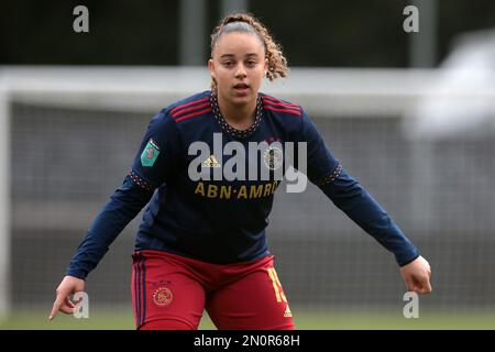 EINDHOVEN - Chasity Grant of Ajax Women während des niederländischen Eredivisie Women's Match zwischen PSV und Ajax am PSV Campus De Herdgang am 5. Februar 2023 in Eindhoven, Niederlande. AP | niederländische Höhe | Jeroen Putmans Stockfoto