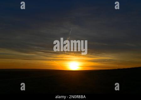 Sonnenaufgang in den Lammermuir-Hügeln Stockfoto