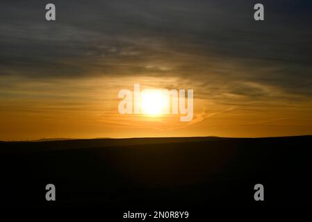 Sonnenaufgang in den Lammermuir-Hügeln Stockfoto