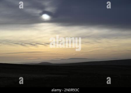 Sonnenaufgang in den Lammermuir-Hügeln Stockfoto