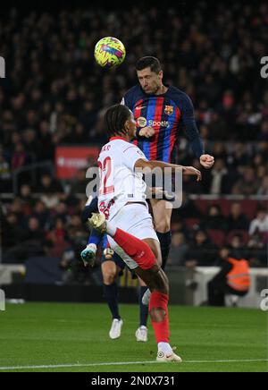 Barcelona, Spanien. 05. Februar 2023. FC BARCELONA gegen SEVILLA FC Februar 5,2023 während des Spiels zwischen dem FC Barcelona und dem FC Sevilla entsprechend dem 20. Tag La Liga Santander im Spotify Camp Nou in Barcelona, Spanien. Kredit: Rosdemora/Alamy Live News Stockfoto