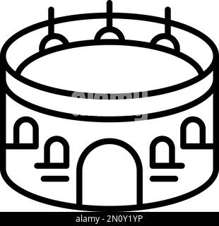 Konturvektor des Amphitheater-Symbols. Arbeitsunterricht. Stadtplan Stock Vektor