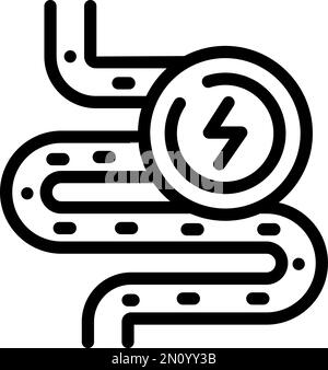 Darmenzyme-Symbolkontur-Vektor. Strukturkette. Aminopeptid Stock Vektor