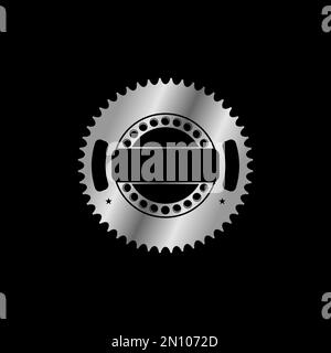 Gear and Bearing in Metal Emblem Image Grafik Symbol Logo Design abstraktes Konzept Vektormaterial. Kann als Symbol für Mechaniker verwendet werden. Stock Vektor