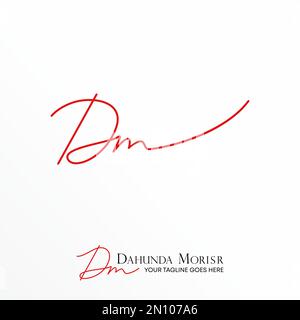 Einfacher Buchstabe DM lateinische Schriftart Inline-Art-Bild Grafik-Symbol Logo-Design abstraktes Konzept Vektormaterial. Kann als Symbol in Bezug auf die Initialen verwendet werden. Stock Vektor