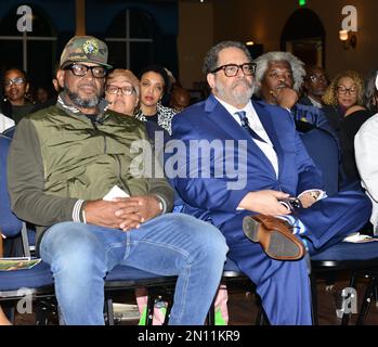 Luther Campbell und Michael Eric Dyson beim Black History Month Fireside Chat mit Michael Eric Dyson und Luther Campbell, veranstaltet von Bürgermeister Wayne Messam am Miramar Cultural Center im Miramar Cultural Center in Miramar, Florida. 04 Feb. 2023 Guthaben: mpi10/MediaPunch Stockfoto