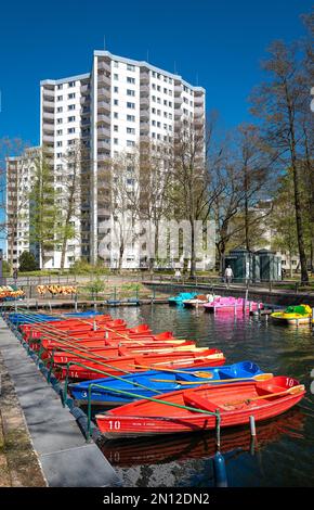 Bootsverleih am Tegeler See, Berlin, Deutschland, Europa Stockfoto