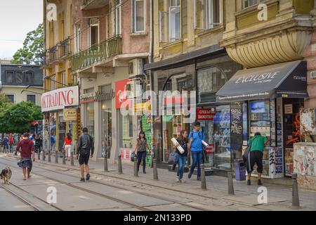 Straßenszene, UL. Graf Ignatiev, Sofia, Bulgarien, Europa Stockfoto