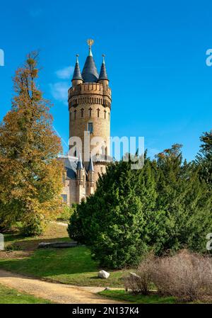 Der Flatow Tower im Babelsberg Park, Potsdam, Brandenburg, Deutschland, Europa Stockfoto