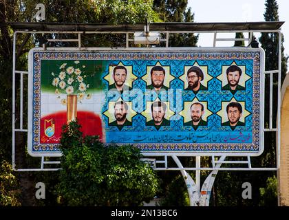 Gedenkzeichen für gefallene Soldaten des Irakkrieges, Iran, Iran, Asien Stockfoto