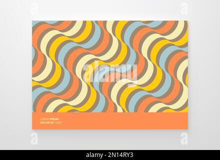 Abstrakte dynamische Vorlage mit gewellten gebogenen Bändern. Modernes Cover-Design. 3D-Vektordarstellung. Stock Vektor