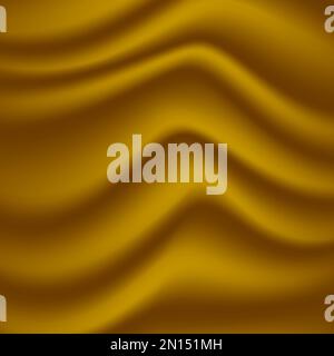 Abstrakter Hintergrund der orangefarbenen Stoffstruktur. Tapeten-Luxus durch weiche, geschwungene Leinwand und Wellen. Hintergrund der Abbildung mit goldenem Stoff und Satin. Stockfoto