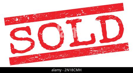 VERKAUFSTEXT auf rotem, grungy Lines Stempelschild. Stockfoto