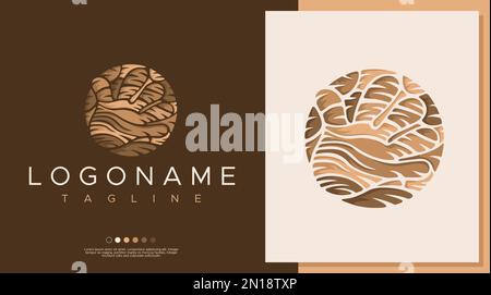 Farbenfrohe Vorlage für Kinderhandlogo. Grafikvektor mit kreisförmigem Handdruck. Stock Vektor