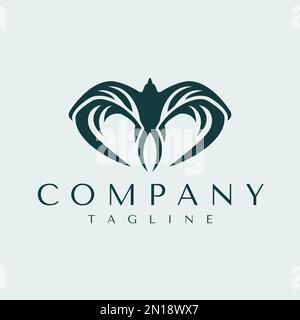 Design-Vorlage für „Bird M“-Logo. Grafikvektor mit dem Buchstaben M Vogel-Logo. Stock Vektor