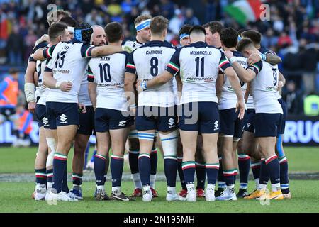 Rom, Italien. 05. Februar 2023. Italiens Spieler während des internationalen Rugby-Spiels 6 Nations Italien gegen Frankreich; 05. Februar 2023; Stadio Olimpico, Rom, Italien Photographer01 Kredit: Independent Photo Agency/Alamy Live News Stockfoto