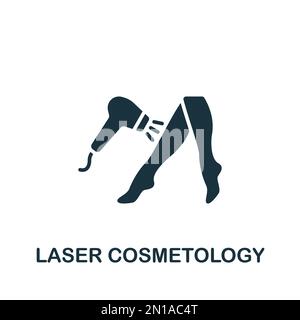 Laser-Kosmetik-Symbol. Monochromes einfaches Schild aus der Kollektion Kosmetologie. Laser-Kosmetiksymbol für Logo, Vorlagen, Webdesign und Infografiken. Stock Vektor