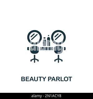 Schönheitssalon-Ikone. Monochromes einfaches Schild aus der Kollektion Kosmetologie. Symbol für Schönheitssalon für Logo, Vorlagen, Webdesign und Infografiken. Stock Vektor