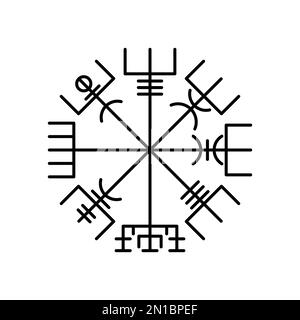 Vegvisir – echte Umrisszeichnung Stock Vektor