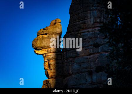 La Cadireta, Morro de Gos. La Roca Foradada, Las Agulles, Montserrat, Berg, Katalonien Stockfoto