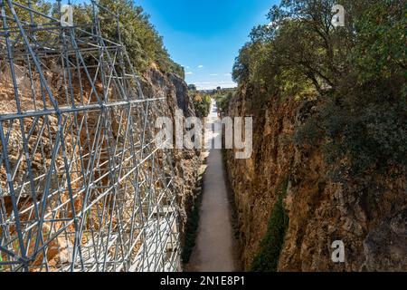 Ausgrabungsstätte, archäologische Ausgrabungsstätte Atapuerca, UNESCO-Weltkulturerbe, Castilla y Leon, Spanien, Europa Stockfoto