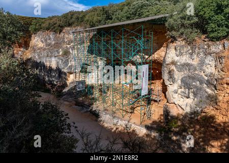 Ausgrabungsstätte, archäologische Ausgrabungsstätte Atapuerca, UNESCO-Weltkulturerbe, Castilla y Leon, Spanien, Europa Stockfoto