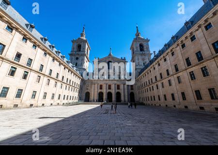 El Escorial (königliche Stätte San Lorenzo de El Escorial), UNESCO-Weltkulturerbe, in der Nähe von Madrid, Spanien, Europa Stockfoto