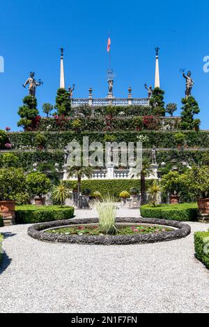 Die Gärten des Palazzo Borromeo, der Isola Bella, der Borromäischen Inseln, des Lago Maggiore, Stresa, Piemont, Italienische Seen, Italien, Europa Stockfoto