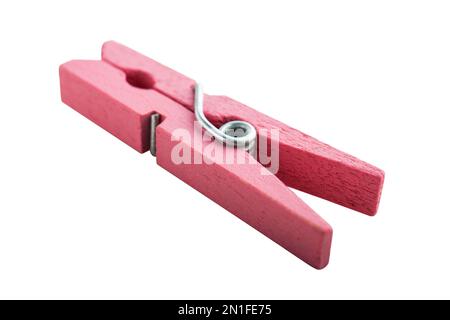 Rosafarbener Kleiderschrank, isoliert auf weißem Hintergrund Stockfoto
