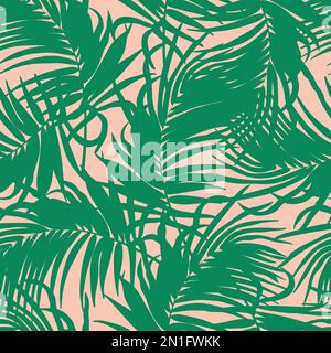 Wunderschöne tropische Blätter mit nahtlosem Muster. Tropische Blätter, Monstera-Blätter, nahtloser Blumenmuster-Hintergrund. Trendige brasilianische Illust Stock Vektor