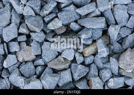 Konsistenz des zerstoßenen Steins. Viele kleine Steine Stockfoto