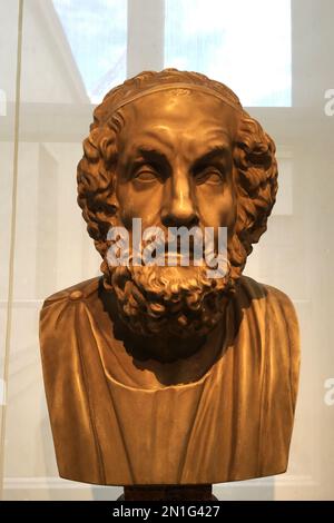 Aristoteles zeigt die Büste des Homer Altes Museums in Berlin Stockfoto