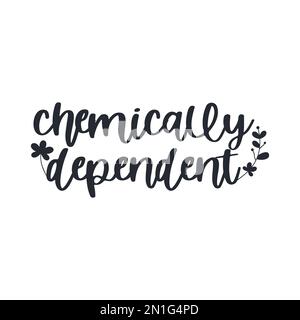 Chemisch abhängig. Schmutzige Haarvektorziffern. Vektor. Stock Vektor