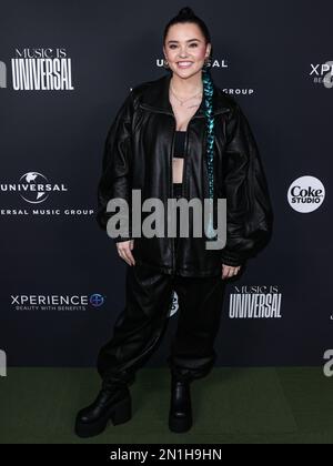 LOS ANGELES, KALIFORNIEN, USA - FEBRUAR 05: Die kanadische Sängerin und Songwriterin Lauren Spencer-Smith kommt am 5. Februar 2023 bei der Universal Music Group 2023 65. GRAMMY Awards After Party in den Milk Studios Los Angeles in Los Angeles, Kalifornien, USA an. (Foto von Xavier Collin/Image Press Agency) Stockfoto