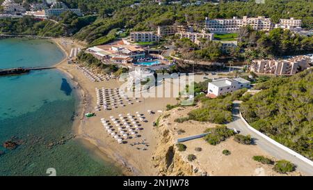 Strand am Playa es Figueral (Es Figueral) Ibiza Stockfoto