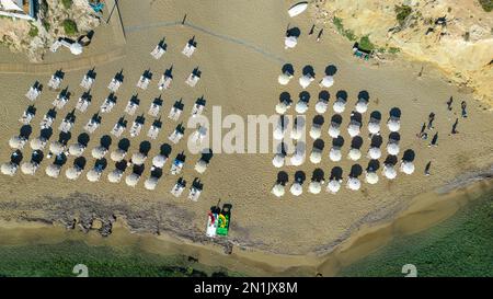 Strand am Playa es Figueral (Es Figueral) Ibiza Stockfoto