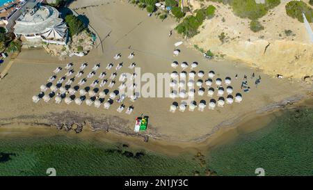 Strand am Playa es Figueral (Es Figueral) Ibiza Stockfoto