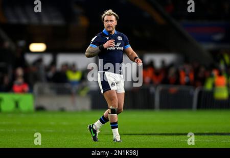 Twickenham. Vereinigtes Königreich. 04. Februar 2023 England V Schottland, Culcutta Cup, Guinness 6 Nations. Twickenham-Stadion. Twickenham. Stuart Hogg (Schottland) während des England V Schottland, Culcutta Cup Rugby-Spiels in den Guinness 6 Nations. Stockfoto