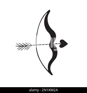 Von Hand gezeichneter, mit einem Vektor gezeichneter Kritzelbogen auf weißem Hintergrund isoliert Stock Vektor