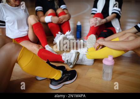 Aus dem Blickwinkel des Frauensportteams der nächsten Generation. Stockfoto