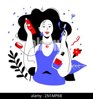 Pflegen Sie Ihre Zähne – farbenfrohes, flaches Design Stock Vektor