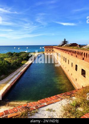 Ein vertikales Bild des Fort Zachary Taylor Historic State Park in Key West, Florida. Stockfoto
