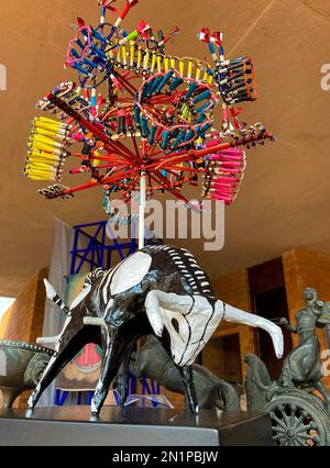 Tultepec, Mexiko. 02. Mai 2023. TULTEPEC, Staat Mexiko, Januar 16. Das National Museum of Pyrotechnics (MUNAPI) zeigt die Ursprünge und die Geschichte des Feuerwerks in stationären und Wanderausstellungen. Seine Besucher werden die Gestaltung und Tradition dieser Aktivität im Detail kennen. Januar 16, in Tultepec, Staat Mexiko. (Foto: Francisco Morales/Eyepix Group/Sipa USA) Guthaben: SIPA USA/Alamy Live News Stockfoto