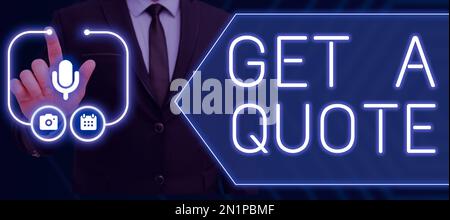 Konzepttitel Angebot abrufen, Wort für den letzten Kurs, zu dem ein Wertpapier oder eine Ware gehandelt wurde Stockfoto