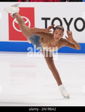 San Jose, Kalifornien, USA. 27. Januar 2023. Starr Andrews führt das Free Skate Program durch und belegt die vierte (Pewter-Medaille) für die 2023 USA Die Eiskunstlauf-Nationalmeisterschaft Der Frauen. (Kreditbild: © Serena S.Y. Hsu/ZUMA Press Wire) NUR REDAKTIONELLE VERWENDUNG! Nicht für den kommerziellen GEBRAUCH! Stockfoto