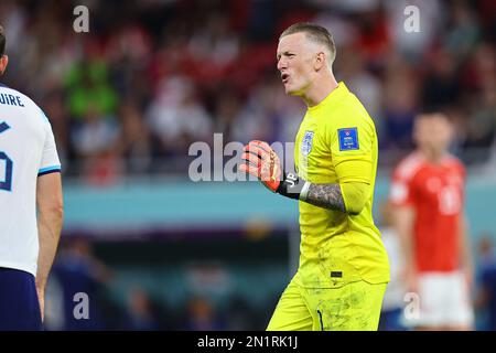 DOHA, KATAR - NOVEMBER 25: Jordan Pickford während der FIFA-Weltmeisterschaft Qatar 2022 Gruppe A zwischen den Niederlanden und Ecuador am 25. November 2022 im Khalifa International Stadium in Doha, Katar. (Foto von MB Media) Stockfoto