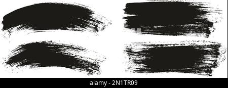 Runder Pinsel normaler langer & gebogener Hintergrund Mix Künstlerpinsel hohe Details Abstrakter Vektor Hintergrund MEGA Mix Set Stock Vektor