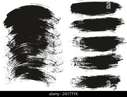 Runder Pinsel normaler langer & gebogener Hintergrund Mix Künstlerpinsel hohe Details Abstrakter Vektor Hintergrund MEGA Mix Set Stock Vektor